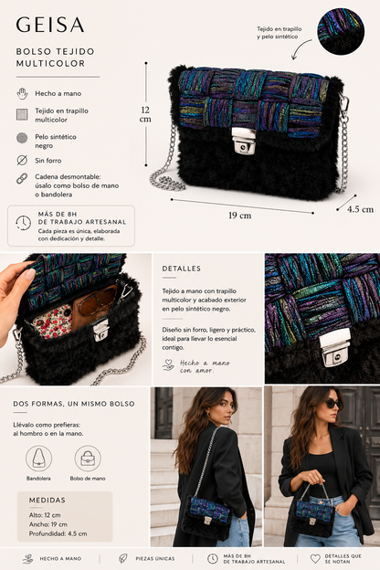 Bolso Tejido Trapillo Multicolor · Geisa