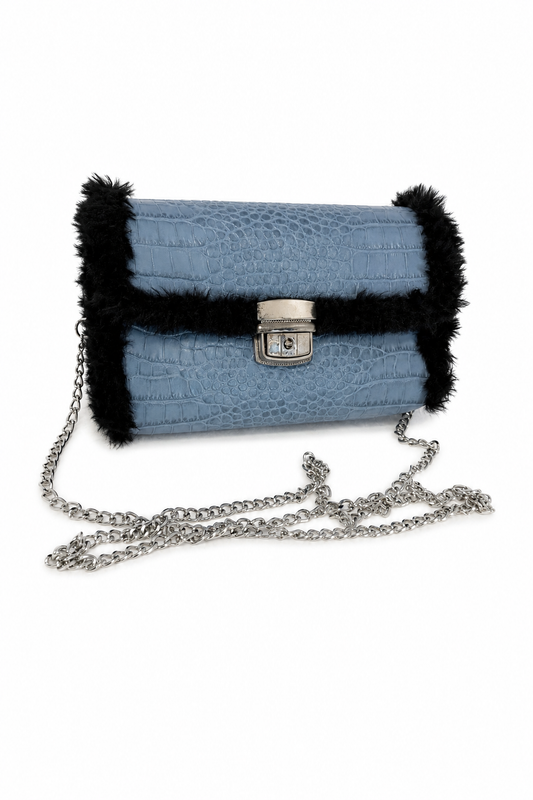 Bolso Tejido Fantasía Azul · Geisa