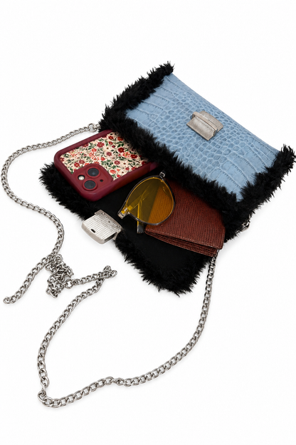 Bolso Tejido Fantasía Azul · Geisa