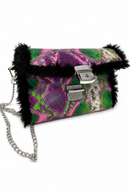 Bolso Cuero Fantasía Pitón Multicolor · Geisa