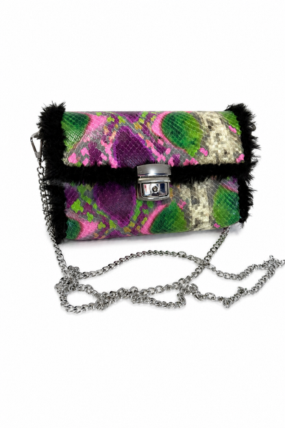 Bolso Cuero Fantasía Pitón Multicolor · Geisa