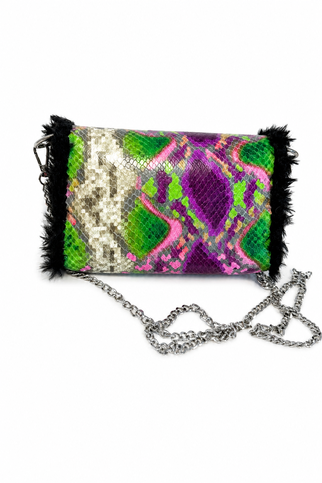 Bolso Cuero Fantasía Pitón Multicolor · Geisa