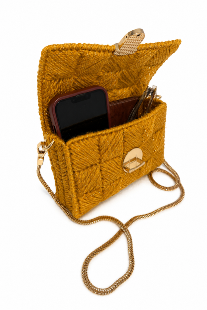 Bolso Tejido Mostaza · Geisa