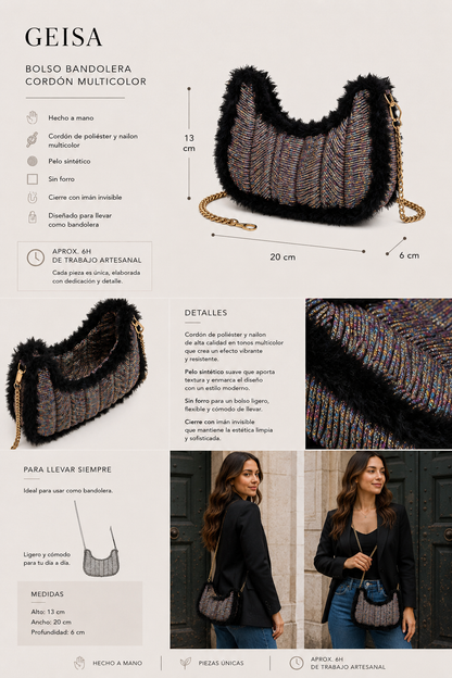 Bolso Baguette Cordón Multicolor · Geisa
