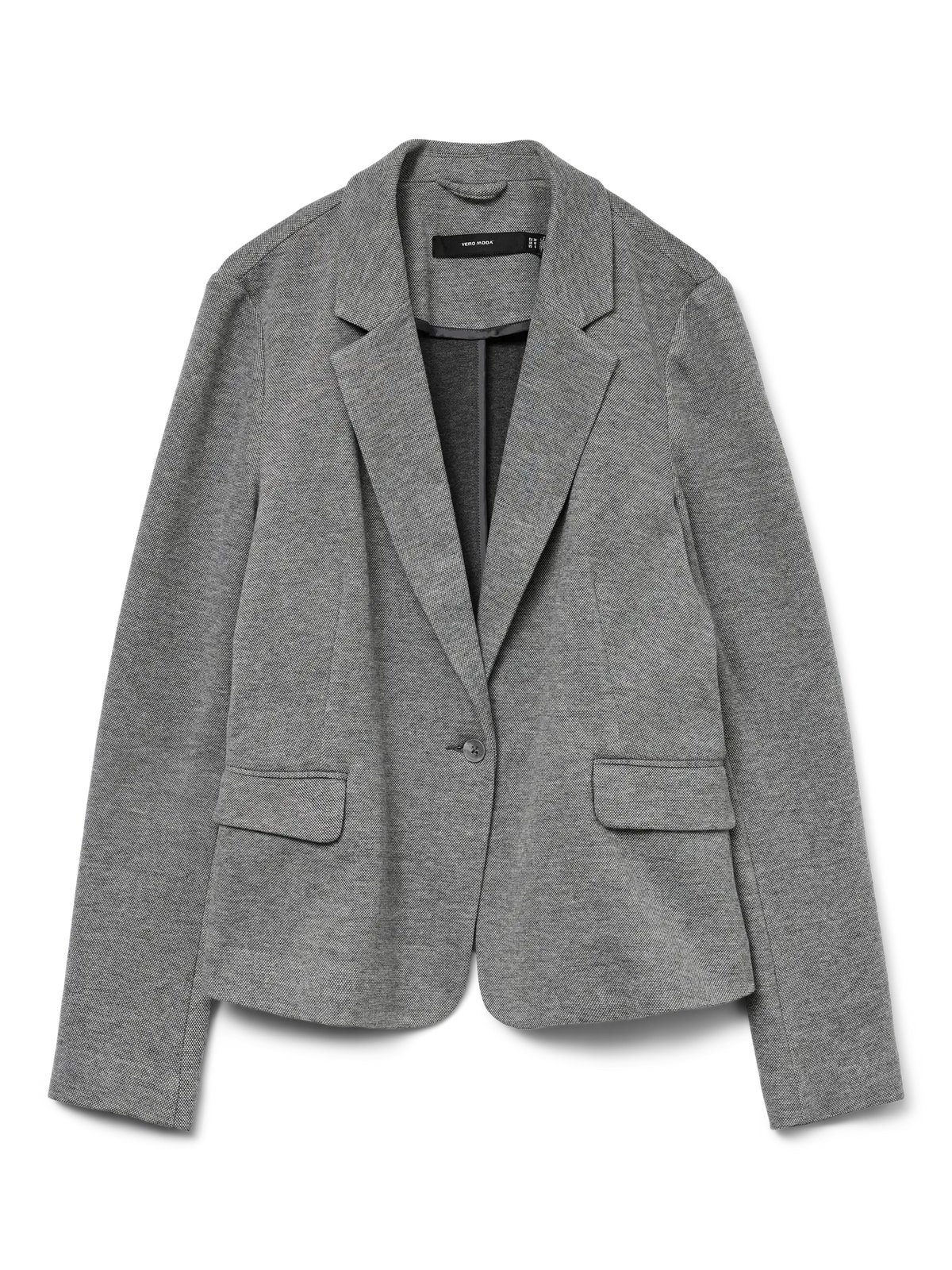 Blazer de Punto de Un Botón - Gris Oscuro