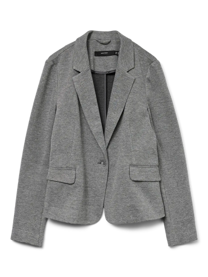 Blazer de Punto de Un Botón - Gris Oscuro
