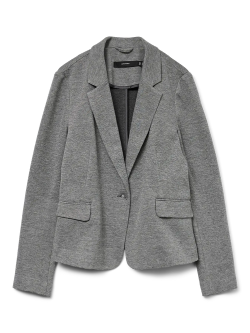 Blazer de Punto de Un Botón - Gris Oscuro