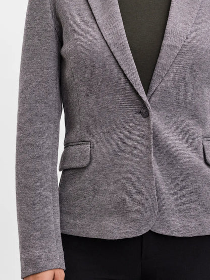 Blazer de Punto de Un Botón - Gris Oscuro