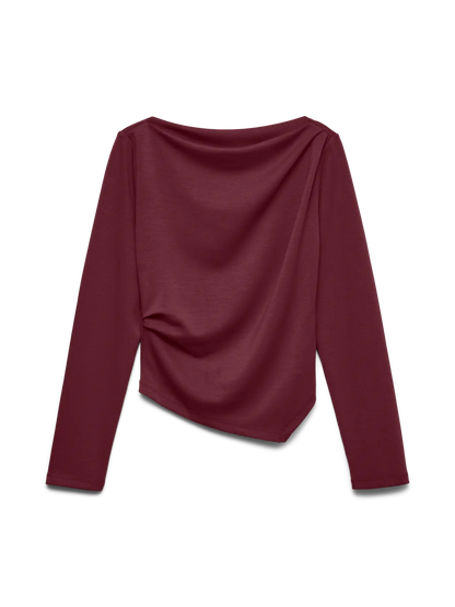 Top Corto de Cuello Barco con Detalle Fruncido - Windsor Wine