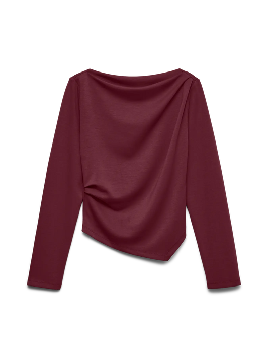 Top Corto de Cuello Barco con Detalle Fruncido - Windsor Wine