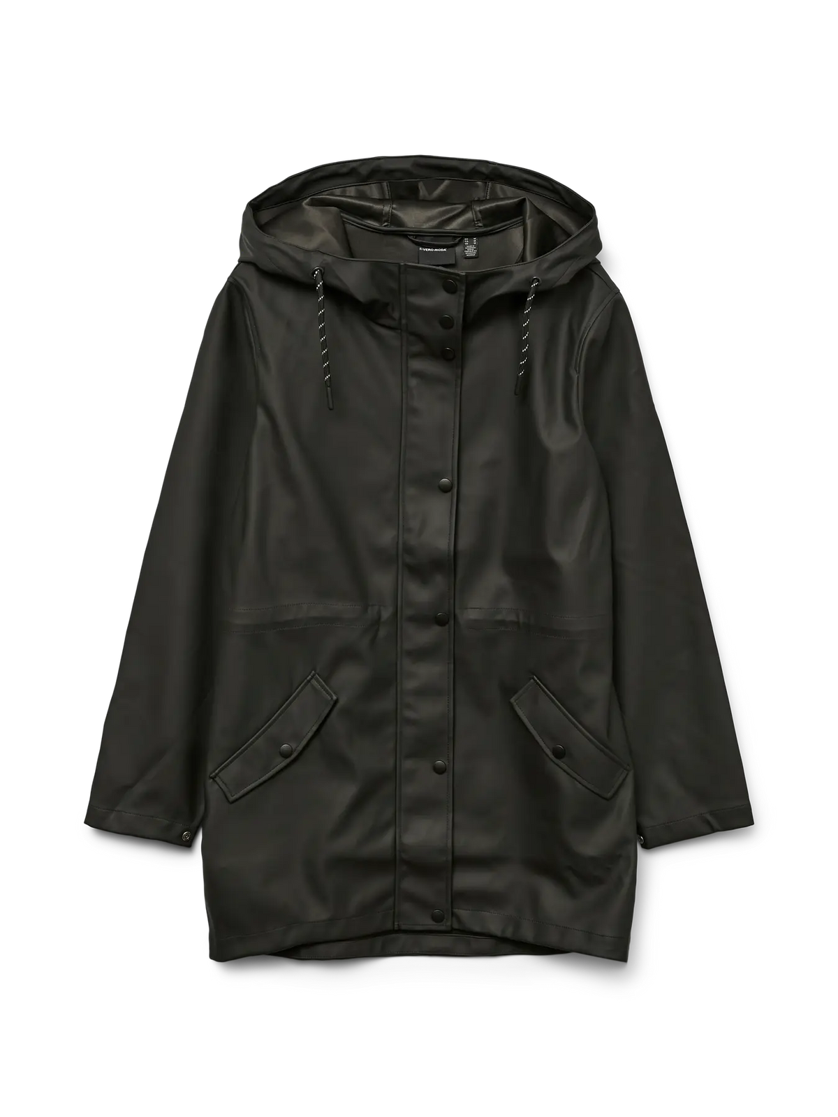 Chubasquero con Capucha Impermeable - Negro
