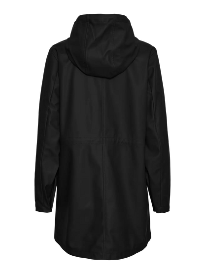 Chubasquero con Capucha Impermeable - Negro