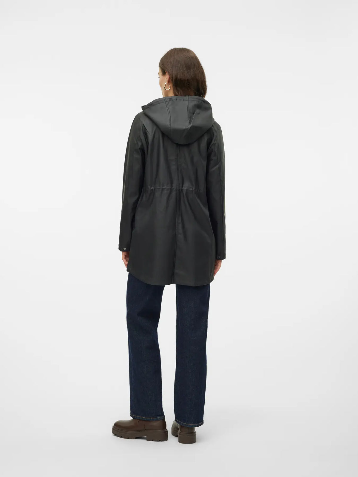 Chubasquero con Capucha Impermeable - Negro