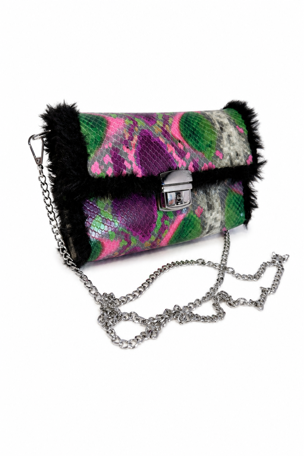 Bolso Cuero Fantasía Pitón Multicolor · Geisa