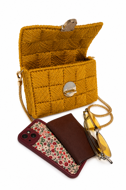 Bolso Tejido Mostaza · Geisa