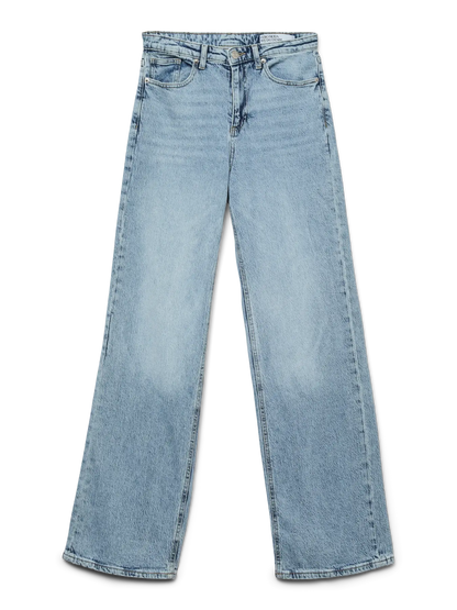 Jeans Wide Leg de Tiro Alto - Azul Claro