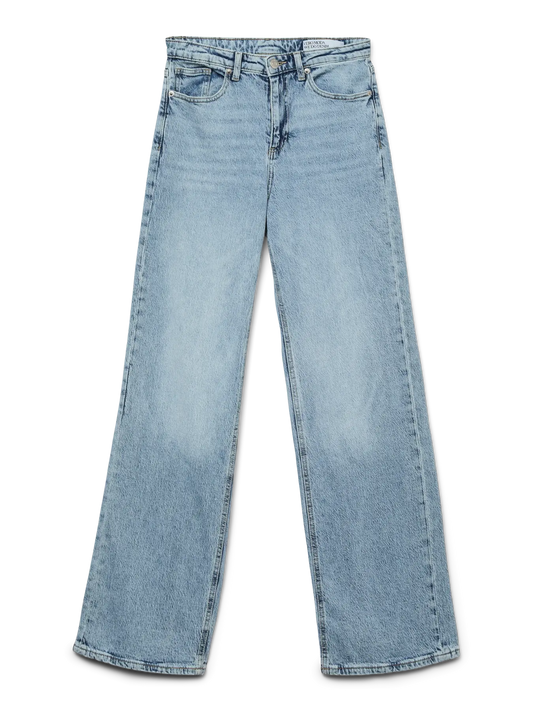 Jeans Wide Leg de Tiro Alto - Azul Claro