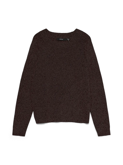 Blusa de Punto con Cuello Redondo - Chocolate Torte