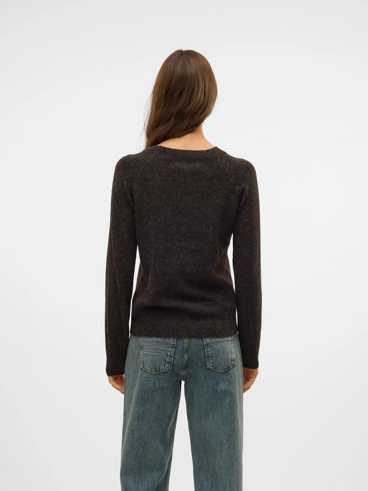 Blusa de Punto con Cuello Redondo - Chocolate Torte