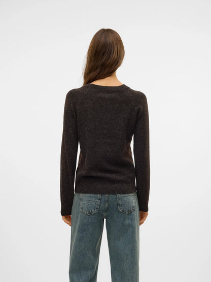 Blusa de Punto con Cuello Redondo - Chocolate Torte