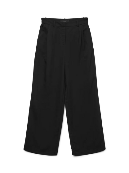 Pantalón Wide Leg de Tiro Medio - Negro