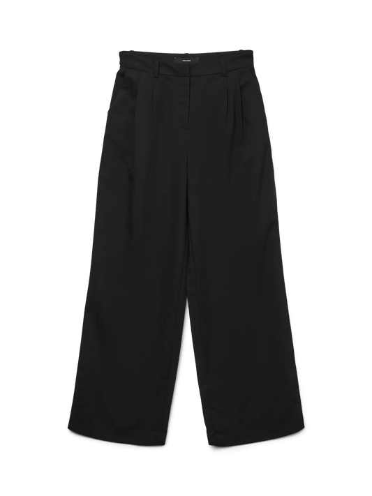 Pantalón Wide Leg de Tiro Medio - Negro