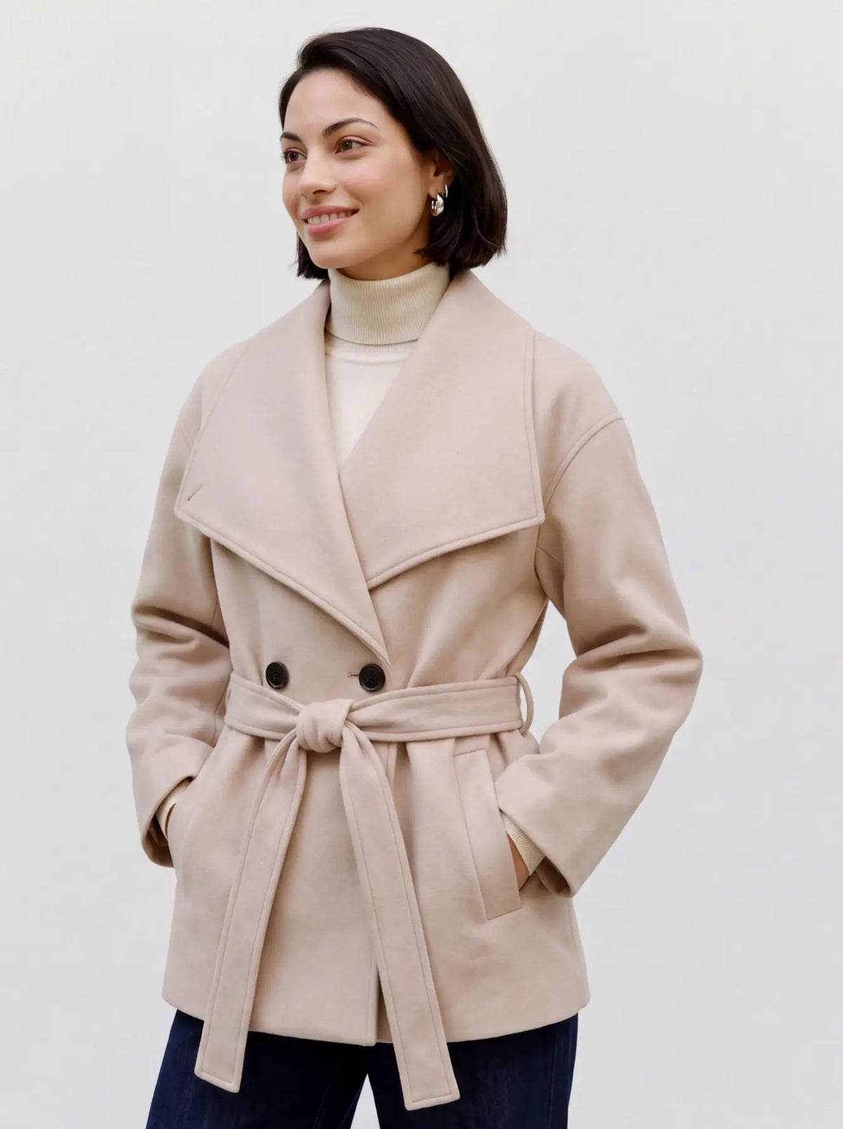 Chaqueta Cruzada con Cinturón